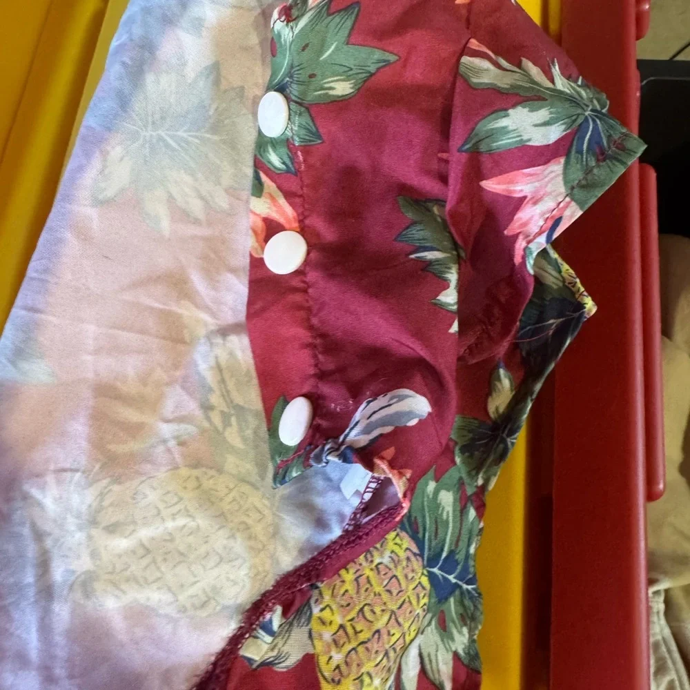 Source Unknown Tropical Pineapple Dog‎ Shirt - Burgundy, Green, Yellow